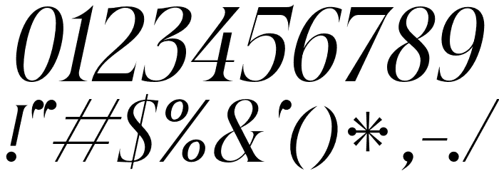 Beautique Display Condensed Italic Font OTHER CHARS