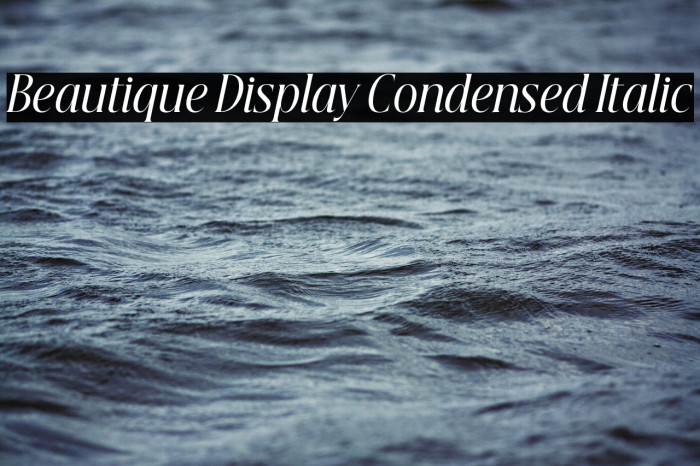 Beautique Display Condensed Italic Example 1