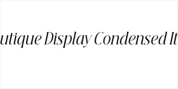 Beautique Display Condensed Italic Logo