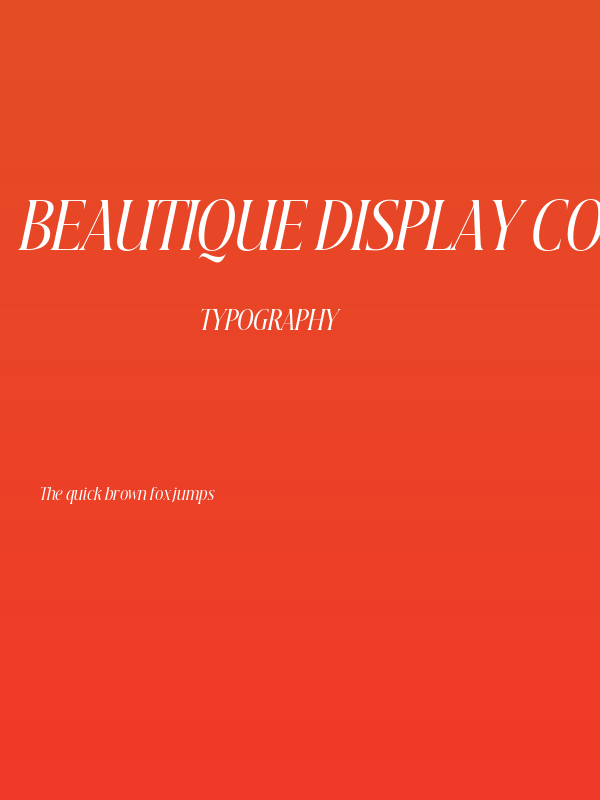Beautique Display Condensed Italic Poster