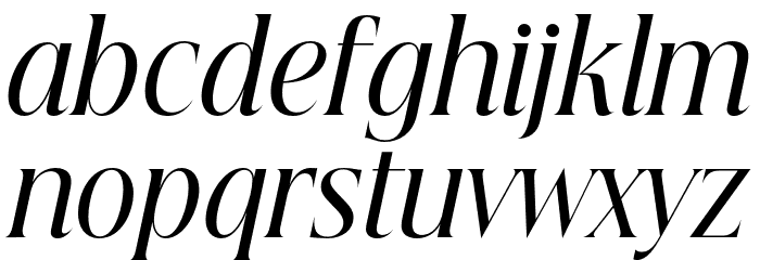 Beautique Display Condensed Italic Font LOWERCASE