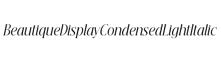 Beautique Display Condensed Light Italic  font caratteri gratis