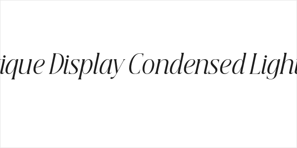 Beautique Display Condensed Light Italic Logo