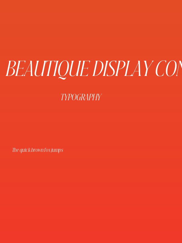 Beautique Display Condensed Light Italic Poster