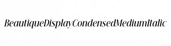 Beautique Display Condensed Medium Italic  नि: शुल्क फ़ॉन्ट्स डाउनलोड