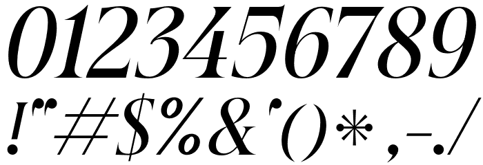 Beautique Display Condensed Medium Italic Font OTHER CHARS
