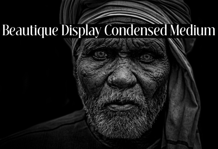 Beautique Display Condensed Medium Example 1