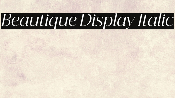 Beautique Display Italic Example 1