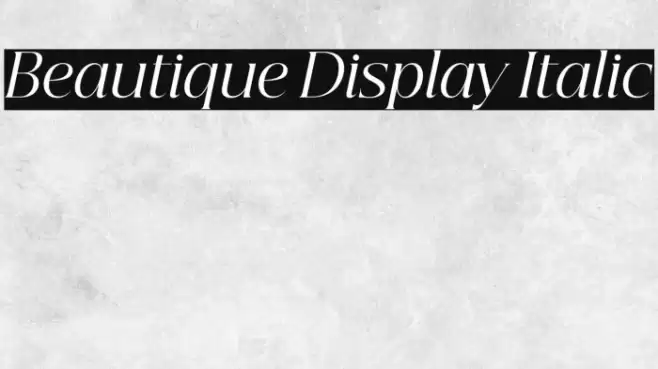 Beautique Display Italic Font examples
