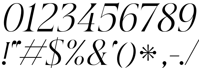 Beautique Display Light Italic Font OTHER CHARS