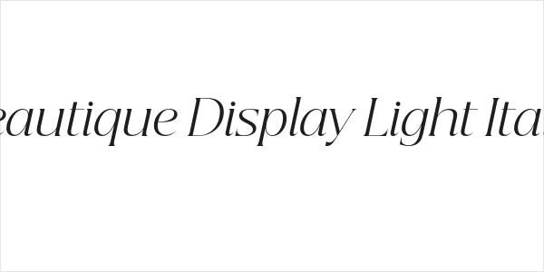 Beautique Display Light Italic Logo