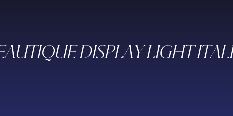 Beautique Display Light Italic Social Header