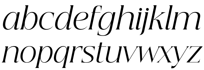 Beautique Display Light Italic Font LOWERCASE