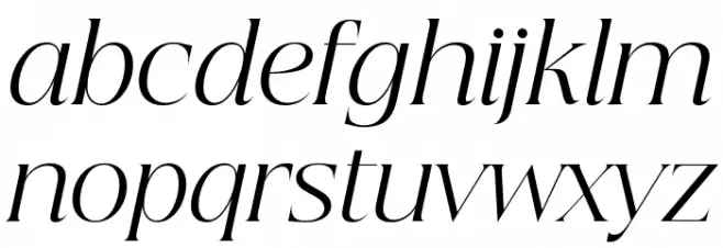 Beautique Display Light Italic Шрифта строчной
