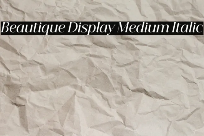 Beautique Display Medium Italic Example 2