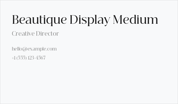 Beautique Display Medium Business Card