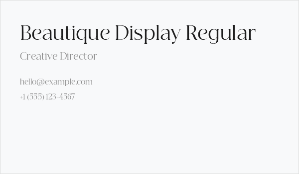 Beautique Display Regular Business Card