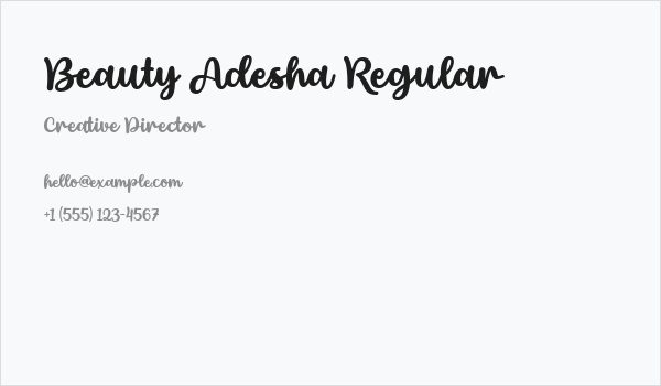 Beauty Adesha Regular Business Card
