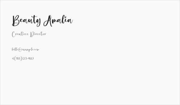 Beauty Amalia Business Card