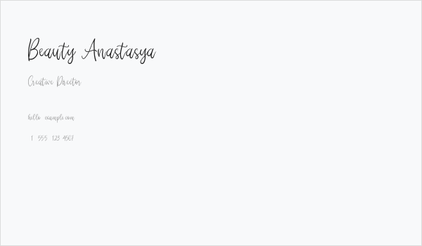Beauty Anastasya Business Card