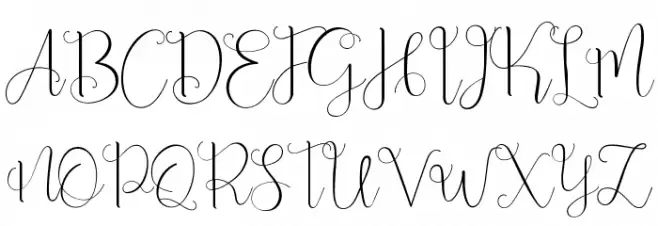 Beauty And Love ScriptFree フォント 大文字
