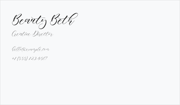 Beauty Beth Business Card