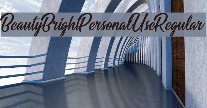 Beauty Bright Personal Use Regular Font examples