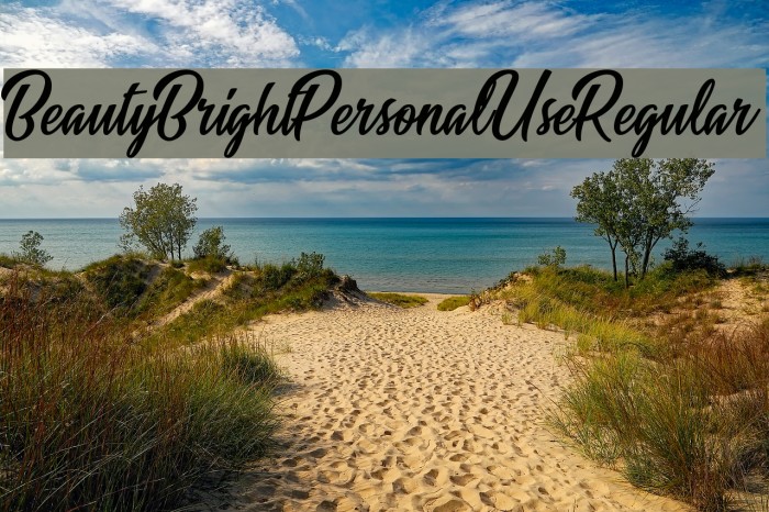 Beauty Bright Personal Use Regular Font examples