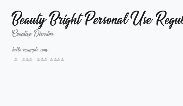 Beauty Bright Personal Use Regular Business Card