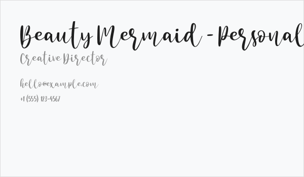 Beauty Mermaid - Personal Use Business Card