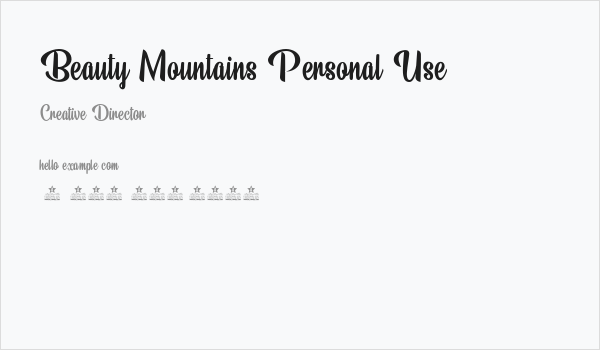 Beauty Mountains Personal Use Business Card