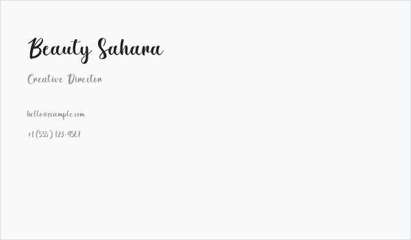 Beauty Sahara Business Card