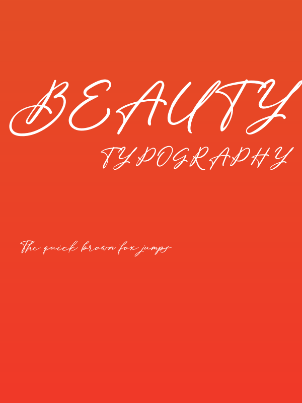 Beauty Satine Personal Use Font Poster
