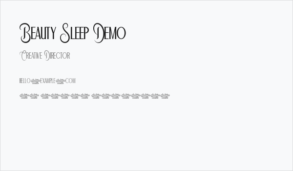 Beauty Sleep Demo Business Card