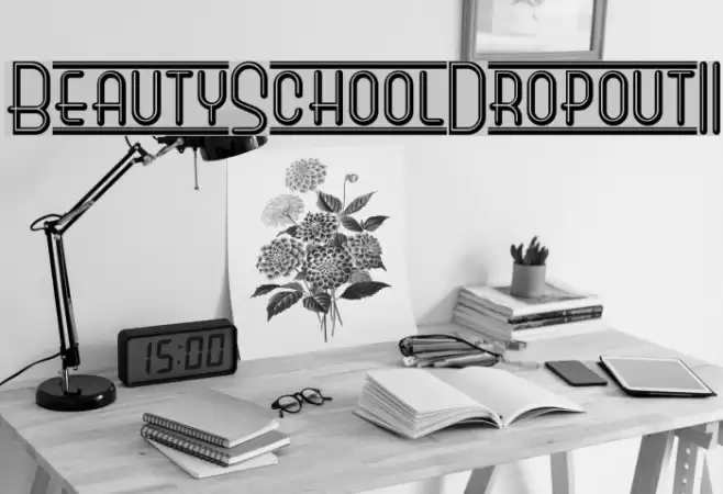 BeautySchoolDropoutII Font examples