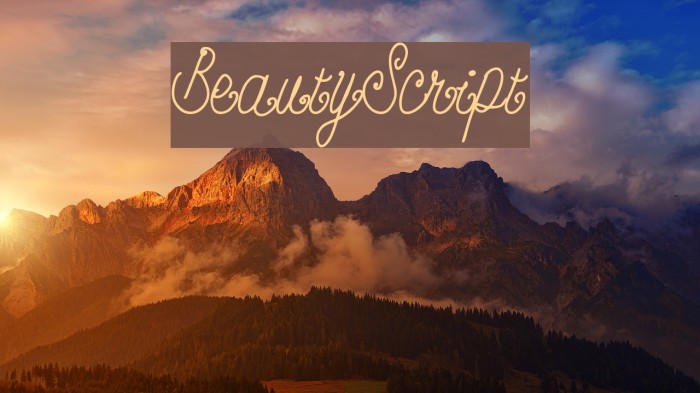BeautyScript Font examples