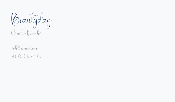 Beautyday Business Card