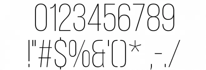 Bebas Neue Light Font OTHER CHARS