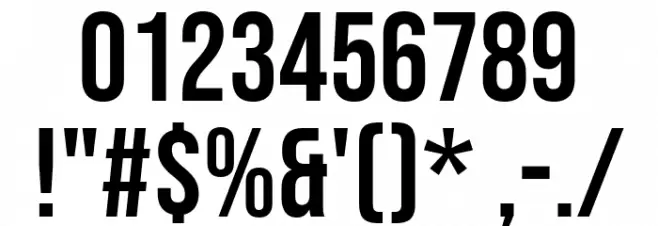 Bebas Neue Regular Font OTHER CHARS