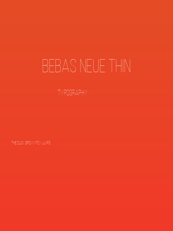 Bebas Neue Thin Poster