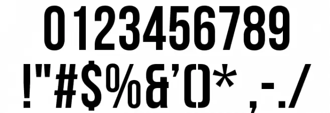 Bebas Neue Font OTHER CHARS