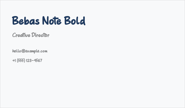 Bebas Note Bold Business Card