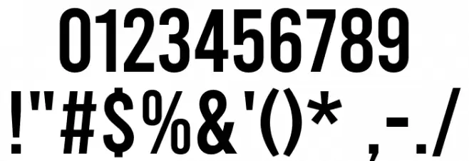 Bebas Regular Font OTHER CHARS