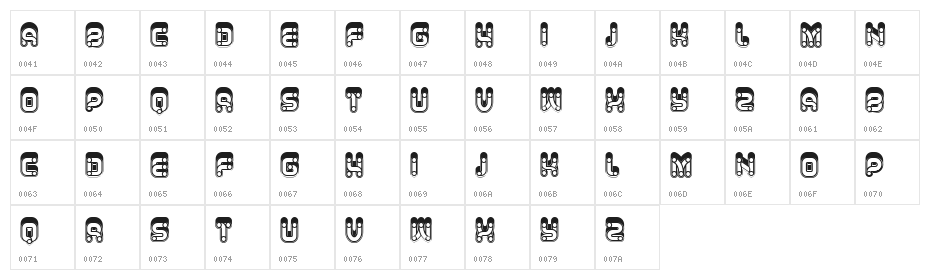 Bebi Regular Character Map