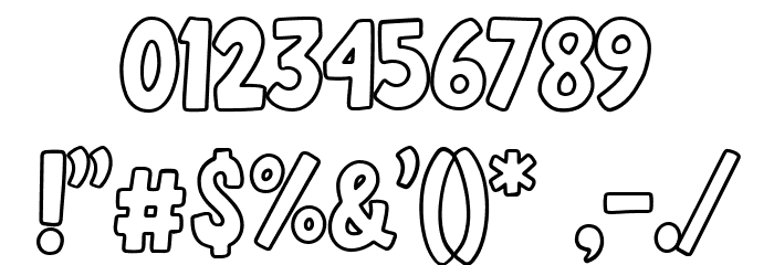 Becak Outline Font OTHER CHARS