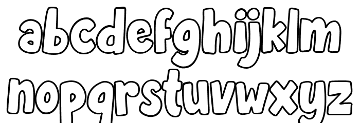 Becak Outline Font LOWERCASE
