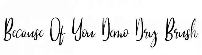 Because Of You Demo Dry Brush  les polices de caractères gratuit tlcharger