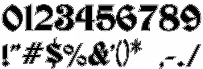 Becker Inline Font OTHER CHARS