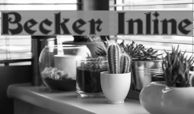Becker Inline Font examples