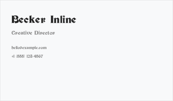 Becker Inline Business Card